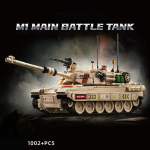 Karinis MOC 1002 vnt. M1 Abrams pagrindinio kovinio tanko modelio rinkinys Statybiniai kaladėlių rinkiniai Kareivių figūrėlės Kaladėlės Žaislai Vaikams Berniuko Dovana