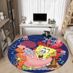 1 vnt. SpongeBob Patrick biuro apvalus kilimas, po biuro kėdėmis, miegamojo, svetainės namų dekoras a1022245 120cm by 120cm gray