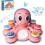 Kūdikio muzikiniai žaislai Mokomieji žaislai mažyliams A&scaron;tuonkojis muzikiniai žaislai ikimokyklinukams Muzikiniai ugdymo instrumentai Žaislas kūdikiams vaikams rožinė