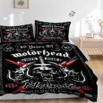 Individualus Tekstilinis Motorhead Jubiliejinis Patalynės 3 dalių Rinkinys HD Spaudos Antklodės Užvalkalas Pagalvių Užvalkalai Paaugliams Suaugusiųjų Miegamojo Dekoras 140cmx200cm