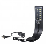 AC220V 10W 24 LED akvariumo lemputė žuvies stiklainio lempa balta/mėlyna &scaron;viesa, ne&scaron;iojama White/Blue Light -EU juoda
