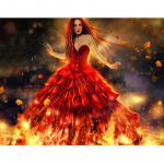 Deimantinis siuvinėjimas Deimantinis paveikslas Raudonas sijonas fėja kryželiu Siuvinėjimas deimantine mozaika Rankdarbiai 20X30CM