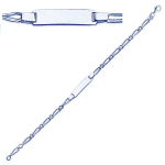 Les Tr&eacute;sors De Lily [I9050] - Gourmette Argent 'Bambino' - 16 cm plaque 20x5 mm