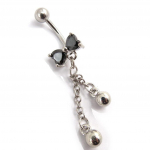 Les Tr&eacute;sors De Lily [K0629] - Body Piercing 'Noeud Romantique' noir