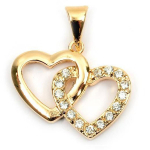 Les Tr&eacute;sors De Lily [L4378] - Pendentif Plaqu&eacute; Or 'Love' blanc dor&eacute; - 15x15 mm