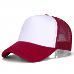 Unisex kepuraitė atsitiktinė paprasto tinklinio beisbolo kepurė Reguliuojamos &bdquo;Snapback&ldquo; kepurės moterims, vyrams &bdquo;Hip Hop Trucker&ldquo; kepuraitė 54cm-60cm vyno raudonos spalvos/balta