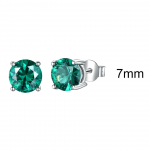 Umcho Emerald Topaz Gemstone S925 Sterling Sidabriniai auskarai 7mm
