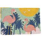 Les Tr&eacute;sors De Lily [A0014] - Paillasson paille "South Beach" multicolore (Flamant rose) - 60x40 cm