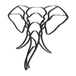 Les Tr&eacute;sors De Lily [A1072] - D&eacute;coration m&eacute;tal XXL 'Elephant' noir - 74x68 cm