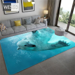 Mielas baltasis lokys vaikų kambario kilimas 3D gyvūnų kilimas Svetainės flanelinis kempinės vonios kilimėlis, sugeriantis namų dekoro prie&scaron;kambario kilimėlis 120x160cm 1pcs