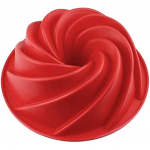 Silikoninė torto forma / spiralinė silikoninė tortų forma, forma, pagaminta i&scaron; silikono be BPA ir patvirtinta FDA, atspari kar&scaron;čiui iki 240&deg;, (24cm/raudona Spalva) 20x20x3cm