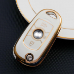 Aukso briaunos automobilio nuotolinio valdymo pulto dėklas, skirtas Opel Vauxhall Astra K Corsa E Buick VERANO ENCORE GX GL6 ENVISION 2018-2020 Fob juoda
