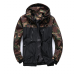 Vyri&scaron;ki Camo, vėjui nepralaidūs vandeniui atsparūs paltai su gobtuvu, striukė su užtrauktuku, didesnio dydžio M-6XL 5XL