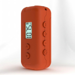 Mini ki&scaron;eninis FM radijo ne&scaron;iojamas radijo imtuvas su LCD ekranu 3,5 mm ausinių laiko ekrano maitinimo &scaron;altinis oranžinė
