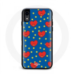 Coque pour Iphone X BTS Bangtan Gar&ccedil;ons BT21 TATA de V Fond Bleu