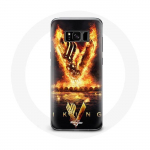 Coque pour Samsung Galaxy S8 Plus Vikings S&eacute;rie Saison 6 logo V Ep&eacute;e de Feu Fond Noir