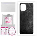 apgo Protective Skin Sticker for the back compatible with Oppo Find X3 Pro, Wrap Film, Foil, Vinyl - Pattern Black Leather