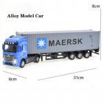 1/50 mastelio Benz konteinerinio sunkvežimio traukimas atgal su lengvosios inžinerijos transporto priemone, lydinio sunkvežimio galvutės modelis, žaislinis berniukas, žaislai vaikams 1/50-Size:31*8*6cm mėlyna/pilka