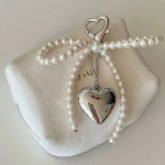Balta Bowknot &Scaron;irdies Raktų Pakabukas Moterims Saldus žavesys Pearl Bow Kuprinė Raktų pakabukas Rankų darbo papuo&scaron;alai Ornamentai Krep&scaron;iai Pakabukai Dovanos