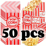 200 vnt. Popcorn dovanų mai&scaron;eliai Raudonai dryžuoti saldainių popieriniai mai&scaron;eliai Nuga Sausainių Duonos Skrebučių mai&scaron;eliai Kino Gimtadienio vakarėlio užkandžiams Prekių mai&scaron;elis 21x9x6cm