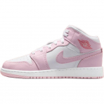 Air Jordan 1 Mid GS Pink Foam Fire Red Vaikams Sportbačiai Balti DQ8423-608 38.5