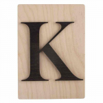 Lettre en bois d&eacute;co - Non sp&eacute;cifi&eacute; - K - 14,9 x 10,5 cm - Noir - Murale