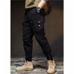 Vyri&scaron;kos madingos lauko kelnės su elastiniu juosmeniu &ndash; pavasario ir rudens europieti&scaron;ko/amerikieti&scaron;ko stiliaus M