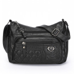 Daugiasluoksnis mink&scaron;tos odos krep&scaron;ys moteri&scaron;kas crossbody krep&scaron;ys per petį mamos krep&scaron;ys vidutinio amžiaus krep&scaron;ys juoda