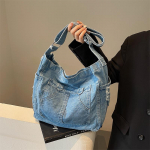 Retro stiliaus kauboji&scaron;ka rankinė, rudens naujiena, didelės talpos, tvirta, itin lengva, universali, vieno peties, crossbody rankinė tamsiai mėlyna spalva
