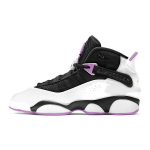 Air Jordan 6 Rings GS Balti &Scaron;viesiai Violetiniai Vaikams Sportbačiai Volt Juodi Shock 323419-150 36