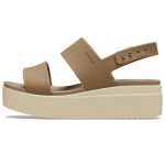Crocs Brooklyn Storas Padas Plei&scaron;tas Sportiniai Basutės Moteri&scaron;kos Basutės Ruda Balta 206453-2YI 39-40