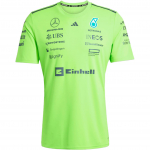 Adidas X Mercedes-Amg Petronas F1 Bendradarbiavimas Madingi Universalūs Paprasti Patogūs Mink&scaron;ti Dryžuoti Trumpomis Rankovėmis Mar&scaron;kinėliai Vyri&scaron;ki Mar&scaron;kinėliai Žali JZ7402 5XL