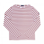Saint James Modern Stripe Unisex ilgomis rankovėmis mar&scaron;kinėliai 9858 Sniegas Terakota 9858 NEIGE TERRACOTTA (L)