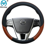 for Volvo V70 I II III Leather Car Steering Wheel Cover 100% DERMAY Brand Non-slip Auto interior Accessories ruda