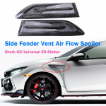 Automobilio &scaron;oninio sparno oro i&scaron;leidimo spoileris lenktyninės oro įleidimo grotelės ryklio žiaunų apdaila sparno dangtelis anglies pluo&scaron;to dekoratyvinis ABS 3D 1 Pair