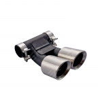 Porsche Cayman/Boxster 981 Nerūdijančio Plieno Sportinis I&scaron;metimo Antgalis, Trijų Sluoksnių, Keturios Angos sidabras