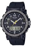 &bdquo;Casio Pro Trek Climber Line&ldquo; saulės energija varomas laikrodis su biomasės juodu radijo bangomis valdomu plastiku, PRW-51Y-1JF, vyri&scaron;kas.