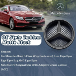 Juodo Rėmelio 3D Veidrodinis Emblema Mercedes Benz E Klasės W213 2016-2020 Sidabrinė Automobilio Priekinės Grotelės Žvaigždės Emblema Logotipas Automobilio Aksesuarai