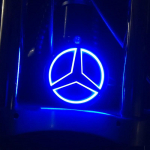 1 vnt. 9,5 cm ABS LED &scaron;viesos automobilio ženklelis Galinės bagažinės emblema Priedai Mercedes Benz S350 S300L S A B C E klasės GLA GLK 9.5cm
