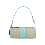 Coach CU003 Nolita statinės formos rankinė su firminiu žakardu Sidabrinė Balta SVVSW Basic Set (Bag+Dust Bag)
