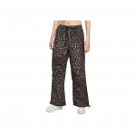 Nike Sportswear Rudo Juodo Leopardo Ra&scaron;to Moteri&scaron;kos Vidutinio Juosmens Austos Plačių Kojų Kelnės IO0479-010 M