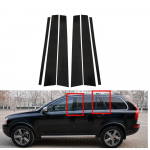 6 VNT Blizgūs Juodi Stulpelių Apdailos Lipdukai Tinka Volvo XC90 2003-2010 2011 2012 2013 2014 Langų Apdangalas Durų &Scaron;oninės Apdailos Lipdukai Priedai juoda