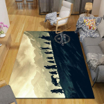 Žiedų valdovas flanelinis ra&scaron;tuotas kilimas, namų sofos dekoracija svetainei ir miegamajam, neslystanti flanelinė grindų kilimėlis žaidimų kambariui 100x120cm( 39x47in )