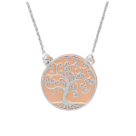 Les Tr&eacute;sors De Lily [P2555] - Collier Argent artisanal 'Arbre de Vie' argent&eacute; dor&eacute; ros&eacute; - 25 mm