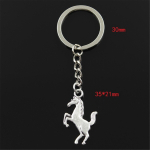 Madingi raktų pakabukai 35x21mm &bdquo;Gallop Horse Steed&ldquo; pakabukai &bdquo;pasidaryk pats&ldquo; vyri&scaron;ki papuo&scaron;alai, automobilio raktų pakabuko žiedo laikiklis, suvenyras dovanoms sidabras