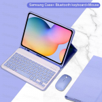 Skirtas &bdquo;Samsung Galaxy Tab A8 10.5 S6 Lite 10.4 S7 S8 11&ldquo; dėklui su &bdquo;Bluetooth&ldquo; klaviatūra ir pele su ra&scaron;iklio anga English A7 10.4in &scaron;viesiai violetinė spalva