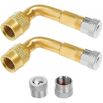 2 pakuotės 90 laipsnių vožtuvo pailginimo vario vožtuvo adapterio kampo vožtuvo ilgintuvas automobilio vožtuvo padangos vožtuvo pailginimo kampo vožtuvas, skirtas automobilių motociklų dviračiams 8x5x2cm