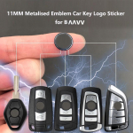2 vnt. automobilio rakto logotipo lipdukas nuotolinio valdymo pultui 11 mm metalo aliuminio apvaliam emblemui