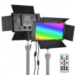 Dviejų spalvų RGB fotografijos &scaron;viesa 36W LED &scaron;viesos skydelis 352vnt LED karoliukai 3200K-5600K pritemdomas DC/NP US Plug juoda