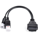 3 kontaktų + 4 kontaktų + 6 kontaktų motociklo OBD diagnostikos kabelis 4 kontaktų kabelis 3 kontaktų OBD2 6 kontaktų 3 viename adapterio kabelis Motociklo diagnostikos kabelis 30cm,1 to 2 juoda